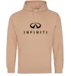 Жіноча толстовка (худі) Infiniti logo та назва Пісочний фото