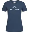 Женская футболка Infiniti logo та назва Темно-синий фото