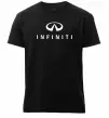 Чоловіча преміум футболка Infiniti logo та назва Чорний фото
