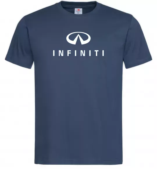 Мужская футболка Infiniti logo та назва Темно-синий фото