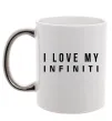 Чашка з кольоровою ручкою I love my Infiniti Срібло фото