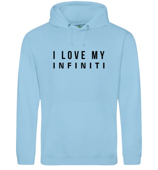Мужская толстовка (худи) I love my Infiniti Голубой фото