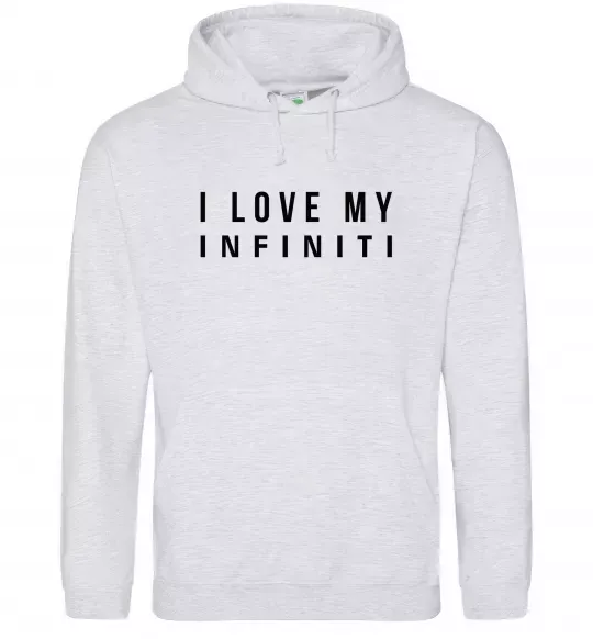 Жіноча толстовка (худі) I love my Infiniti Сірий меланж фото