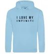 Женская толстовка (худи) I love my Infiniti Голубой фото