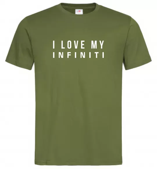 Чоловіча футболка I love my Infiniti Оливковий фото