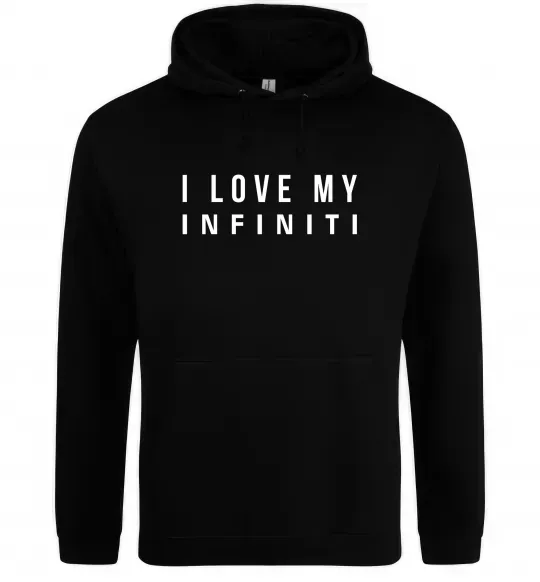 Мужская толстовка (худи) I love my Infiniti Черный фото