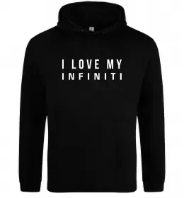 Мужская толстовка (худи) I love my Infiniti Черный фото