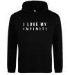 Мужская толстовка (худи) I love my Infiniti Черный фото