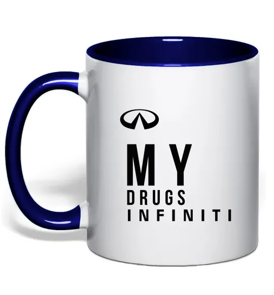 Чашка з кольоровою ручкою Infiniti my drug Глибокий темно-синій фото