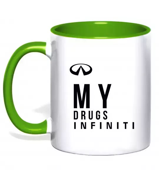 Чашка з кольоровою ручкою Infiniti my drug Зелений фото