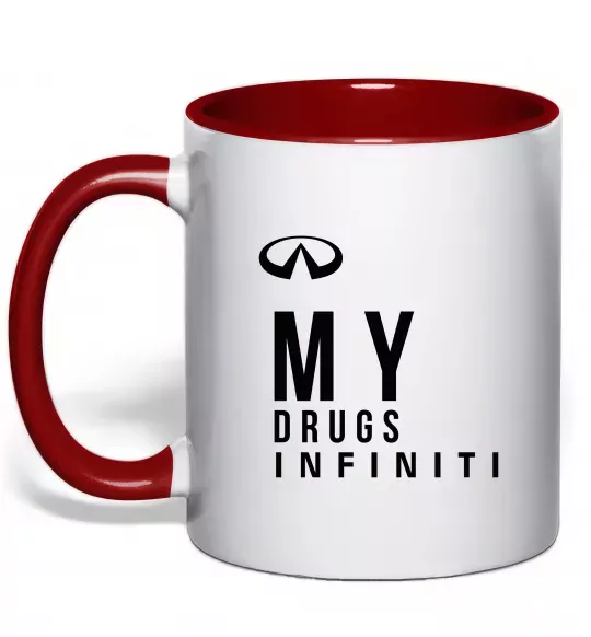 Чашка з кольоровою ручкою Infiniti my drug Червоний фото
