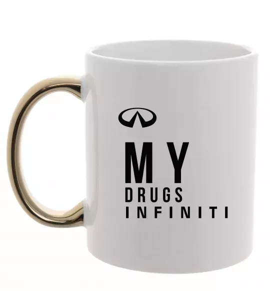 Чашка з кольоровою ручкою Infiniti my drug Золото фото