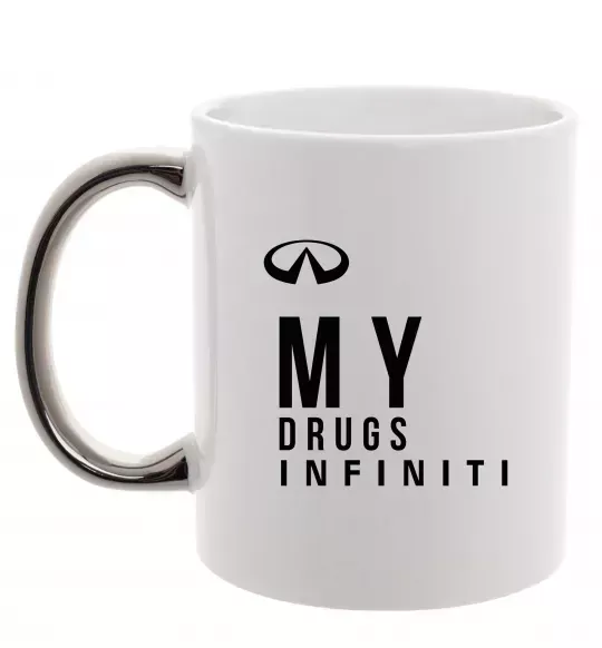 Чашка з кольоровою ручкою Infiniti my drug Срібло фото