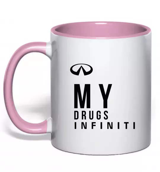 Чашка з кольоровою ручкою Infiniti my drug Ніжно рожевий фото