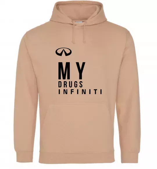 Мужская толстовка (худи) Infiniti my drug Песочный фото