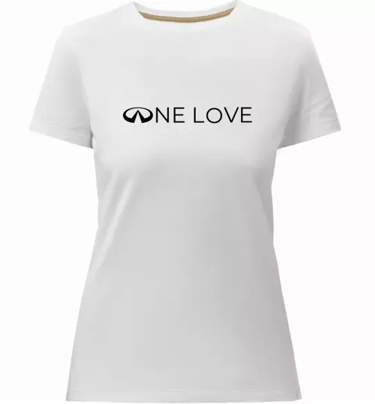 Женская премиум футболка Infiniti one love Белый фото