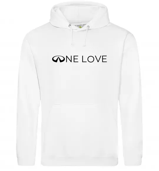 Мужская толстовка (худи) Infiniti one love Белый фото