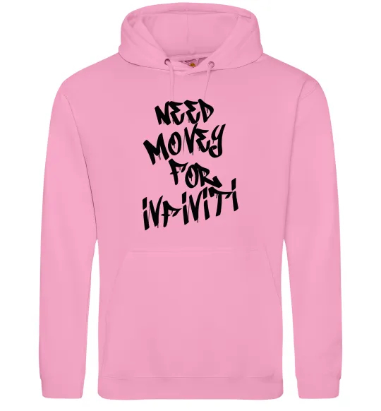 Женская толстовка (худи) Need money for Infiniti Розовый фото