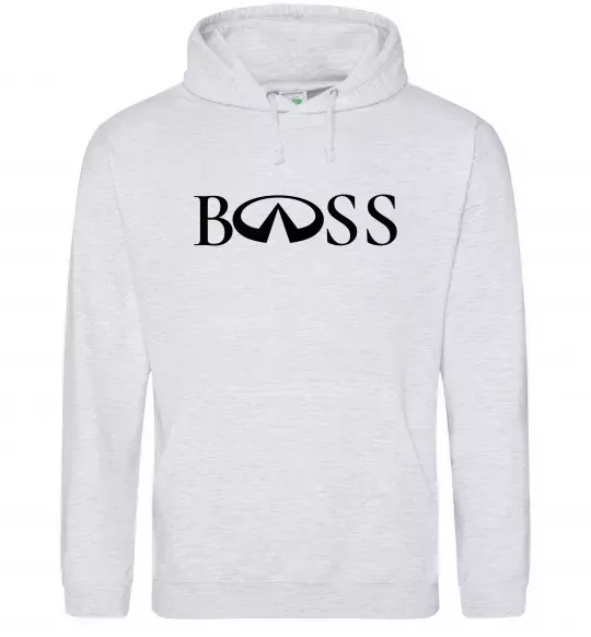 Мужская толстовка (худи) Infiniti Boss Серый меланж фото