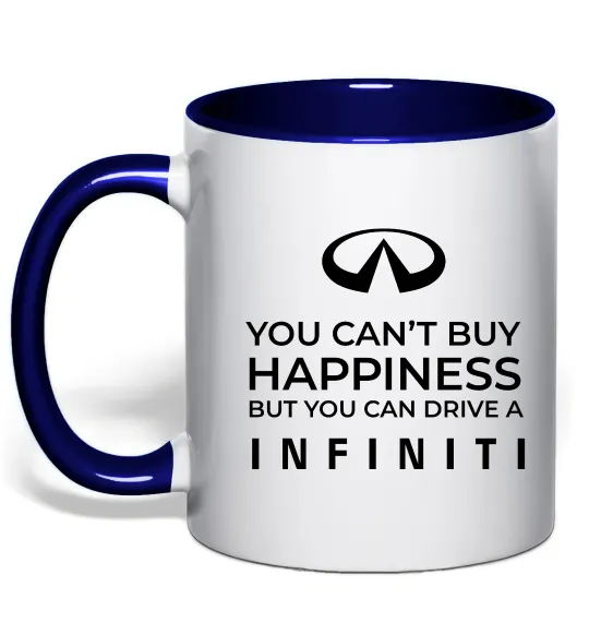 Чашка з кольоровою ручкою You can drive Infiniti Глибокий темно-синій фото