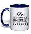 Чашка з кольоровою ручкою You can drive Infiniti Глибокий темно-синій фото