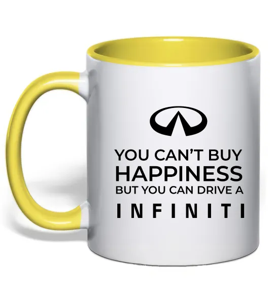 Чашка с цветной ручкой You can drive Infiniti Лимонный фото