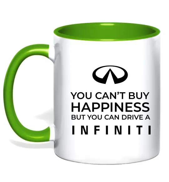 Чашка с цветной ручкой You can drive Infiniti Лаймовый фото