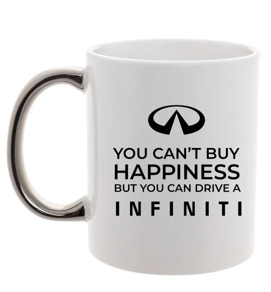 Чашка з кольоровою ручкою You can drive Infiniti Срібло фото
