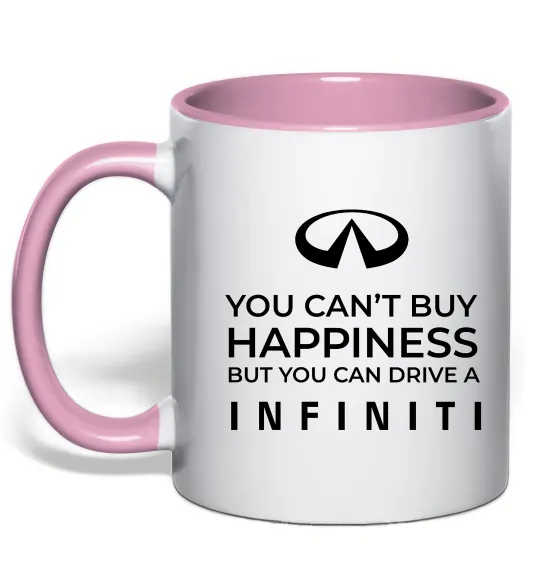Чашка з кольоровою ручкою You can drive Infiniti Ніжно рожевий фото