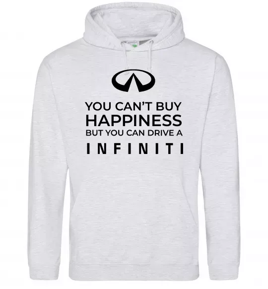 Чоловіча толстовка (худі) You can drive Infiniti Сірий меланж фото
