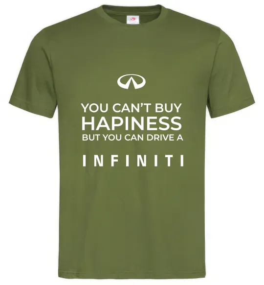 Чоловіча футболка You can drive Infiniti Оливковий фото