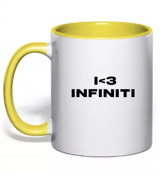 Чашка с цветной ручкой I <3 Infiniti Солнечно желтый фото