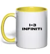 Чашка з кольоровою ручкою I <3 Infiniti Лимонний фото