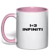 Чашка с цветной ручкой I <3 Infiniti Нежно розовый фото