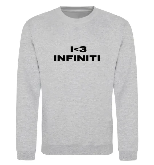 Свитшот I <3 Infiniti Серый меланж фото
