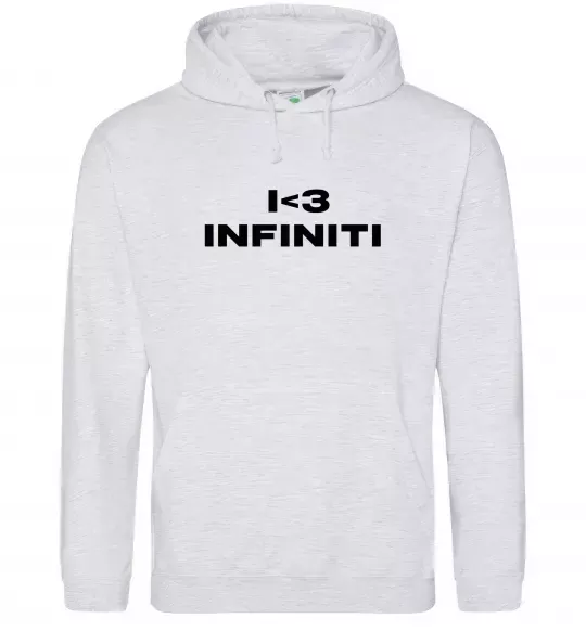 Жіноча толстовка (худі) I <3 Infiniti Сірий меланж фото