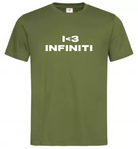 Мужская футболка I <3 Infiniti Оливковый фото