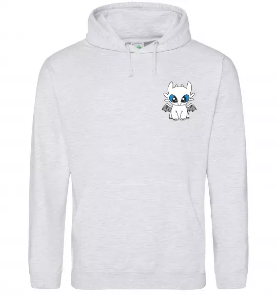 Женская толстовка (худи) Дракон біла фурія Серый меланж фото