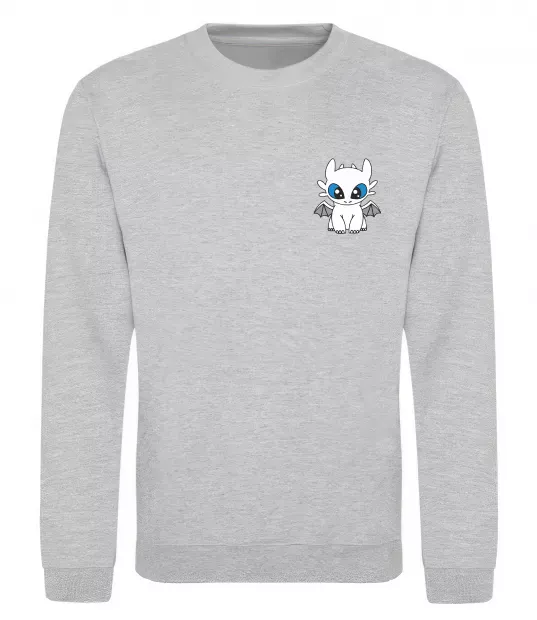 Свитшот Дракон біла фурія Серый меланж фото