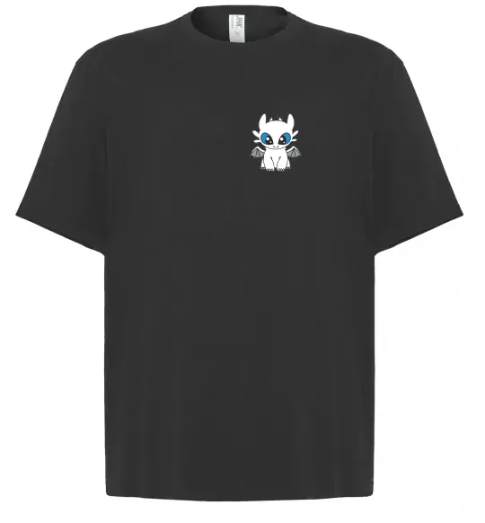 Футболка Оверсайз Дракон біла фурія Черный фото