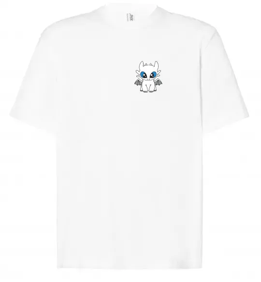 Футболка Оверсайз Дракон біла фурія Белый фото