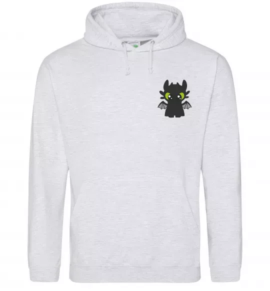 Мужская толстовка (худи) Дракон Беззубик Серый меланж фото