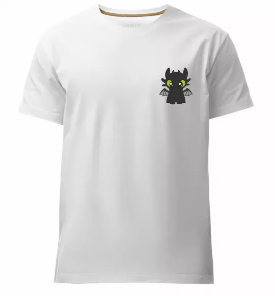 Мужская премиум футболка Дракон Беззубик Белый фото