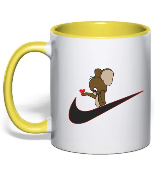 Чашка з кольоровою ручкою Джері парна Лимонний фото