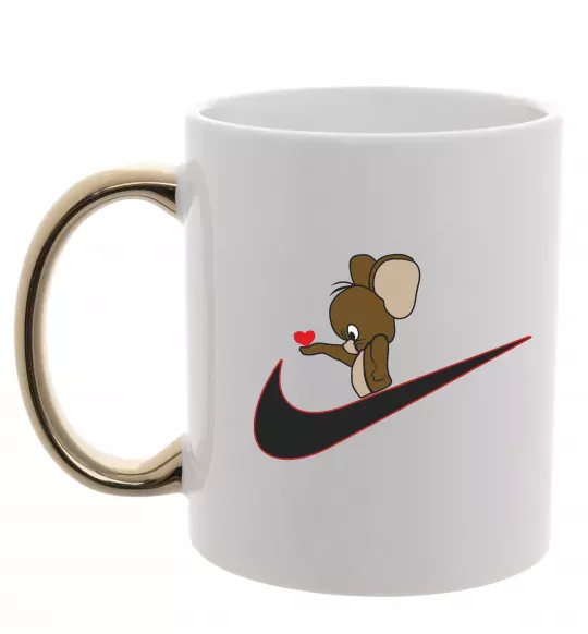 Чашка с цветной ручкой Джері парна Золото фото