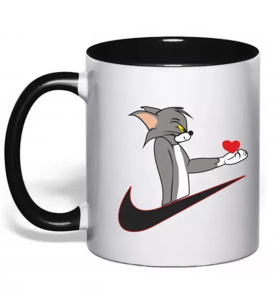 Чашка с цветной ручкой Том парна Черный фото