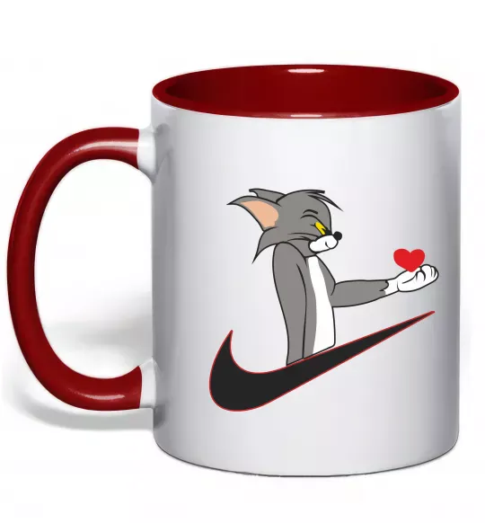 Чашка с цветной ручкой Том парна Красный фото