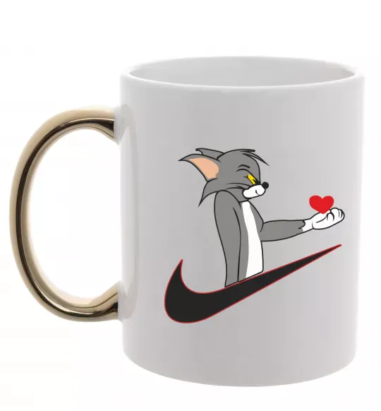 Чашка с цветной ручкой Том парна Золото фото