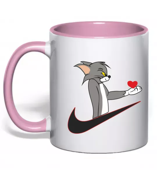 Чашка с цветной ручкой Том парна Нежно розовый фото