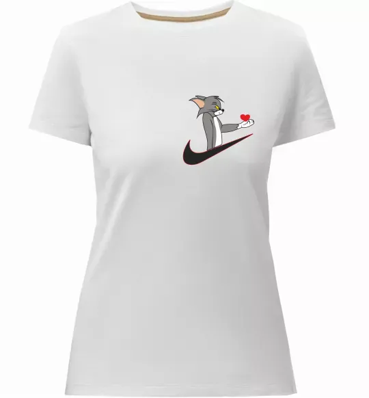 Женская премиум футболка Том парна Белый фото